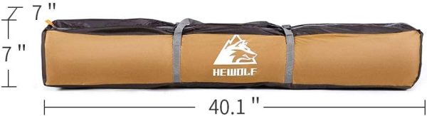 HEWOLF Camping Zelt 3-4 Personen Kuppelzelt Wasserdicht UV-Schutz Pop Up Zelt Doppelschicht Wurfzelt Sechseckiges Sekundenzelt Gro?es Familienzelt mit Regenfliege Tragetasche Braun – Bild 7