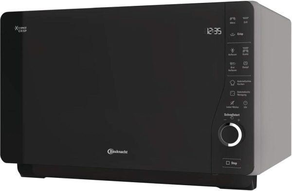 Bauknecht ExtraSpace Crisp MW 427 SL/Kombination Grill und Mikrowelle/Maximale Flexibilit?t-Ohne Drehteller/ 800 W/ 25 L Garraum/Grill 1000 W/Crisp-Funktion/Dampfgarfunktion/AutoClean. Silber
