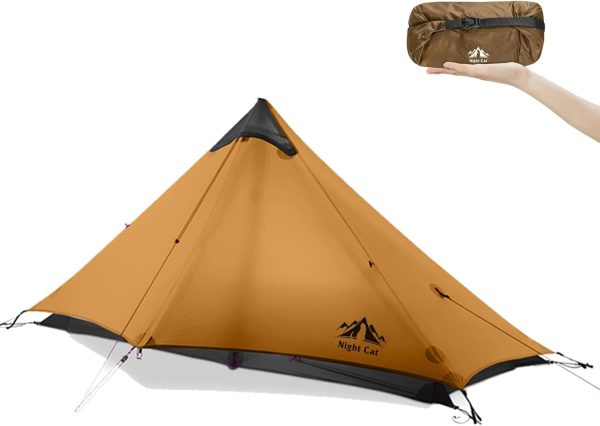 Night Cat Rucksack-Zelt Ultraleichtes wasserdichtes professionelles Wanderzelt f??r 1 2 Person Mann Camping Doppelschicht