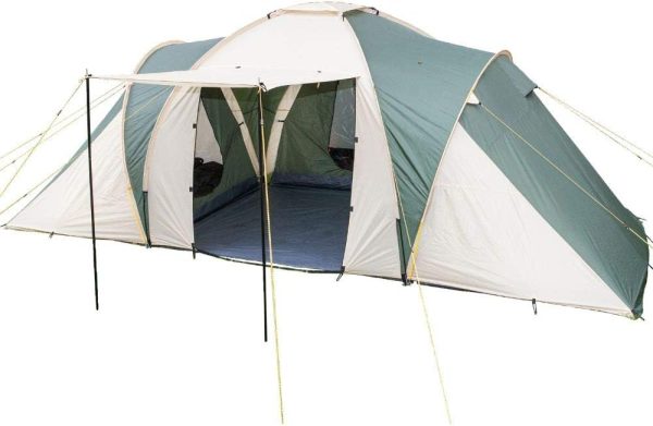 Skandika Kuppelzelt Daytona 6 Personen | Familienzelt mit 3 Schlafkabinen. 3000 mm Wassers?ule. 195 cm Stehh?he. Moskitonetze. Sonnensegel | Campingzelt f??r Familie und Freunde