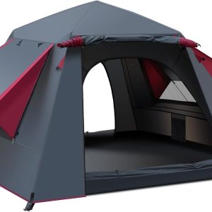 Camping Zelt. 3 Personen Pop Up Zelt Gro?e Wasserdicht Automatisches Wurfzelt mit 2 Regendichten Fenstern. 2 Schichten Kuppelzelt mit Abnehmbare Au?enschicht. Zelt f??r Camping Familien