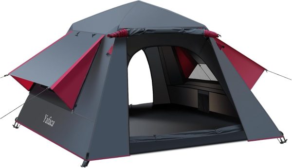 Camping Zelt. 3 Personen Pop Up Zelt Gro?e Wasserdicht Automatisches Wurfzelt mit 2 Regendichten Fenstern. 2 Schichten Kuppelzelt mit Abnehmbare Au?enschicht. Zelt f??r Camping Familien