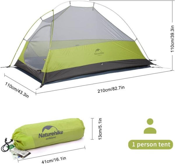 Naturehike Cloud up 1 Zelt Ultraleichte Zelt 1 Person Einzelzelt 1 Mann Zelt f??r 4 Jahreszeiten Zelt Camping Zelt – Bild 3