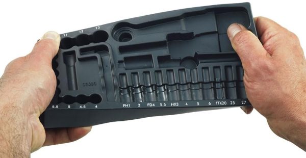Proxxon 23286 Steckschlüsselsatz Komplettsatz mit 6.3mm (1/4) und 12.5mm (1/2) Umschaltratsche 65teiliges Werkzeug-Set mit Kunststoffkoffer – Bild 5