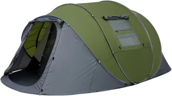 Zelt 4-6 Personen Wasserdicht. Pop up Zelt Wurfzelt [5 Fenster] Camping Zelt ab 4 Personen Doppelwandig Shelter 6 Mann 3 Sekunden Easy Zelt Grosses Popupzelte f??r Outdoor Sport Picknick Reisen Strand