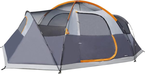 Amazon Basics Kuppelzelt f??r Camping mit Regenschutz und Tragetasche. wasserdichtes 3-Jahreszeiten-Zelt. einfach aufzubauen. 6 Personen – Bild 3