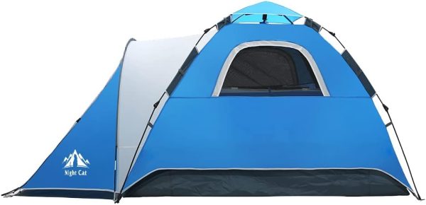 Night Cat Pop Up Zelt 3 4 Personen??Wasserdicht Wurfzelt Atmungsaktiv Einfache Einstellung f??r Camping Wandern – Bild 2
