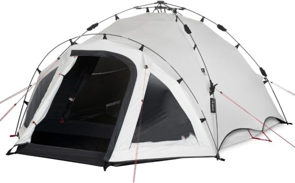 qeedo Quick Oak Dark Series Campingzelt mit abgedunkelter Schlafkabine. nachtschwarz - Sekundenzelt mit Quick-Up-System stabil & wasserdicht. ideal f??r Camping & Festival. Komfort-Zelt f??r 3 Personen