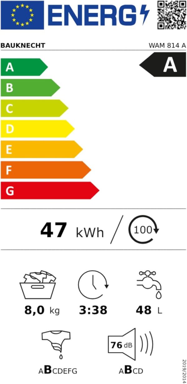 Bauknecht WAM 814 A Waschmaschine Frontlader/8kg/Energieeffizienzklasse A/Kurz 45/Anti-Allergie-Programm/Wolleprogramm/Kurz 30/Startzeitvorwahl/AutoClean/Flecken 40?? – Bild 13
