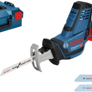 Bosch Professional 18V System Akku Säbelsäge GSA 18 V-LI C (Compact Version. inkl. 3x Säbelsägeblatt. ohne Akku/ Ladegerät. L-BOXX)