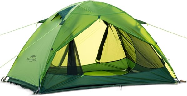Naturehike Ultraleichtes Silikonzelt Campingzelt 2 Personen Zelt Regenfest Camping Wandern 3-4 Saison Zelt (Gr??n)
