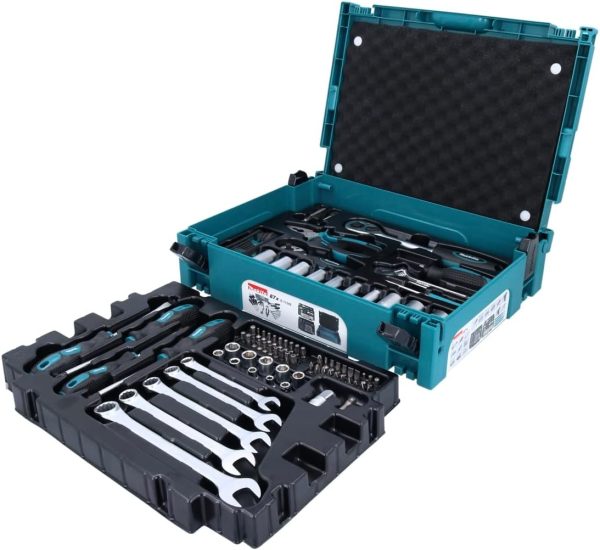 Makita E-11542 Werkzeug-Set 87-teilig im MAKPAC Gr.1. für Mechaniker. Handwerkzeug. Schraubendreher. Maulschlüssel. Bits. Stecknüsse. Ratsche
