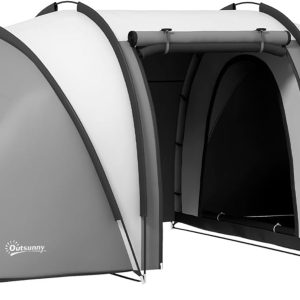 Outsunny Campingzelt f??r 4-5 Personen leicht wasserabweisend Familienzelt mit 2 Zimmer Seitent??r Fenster. Zelt mit 3000mm Wassers?ule Tunnelzelt Kuppelzelt f??r Camping Reise Garten