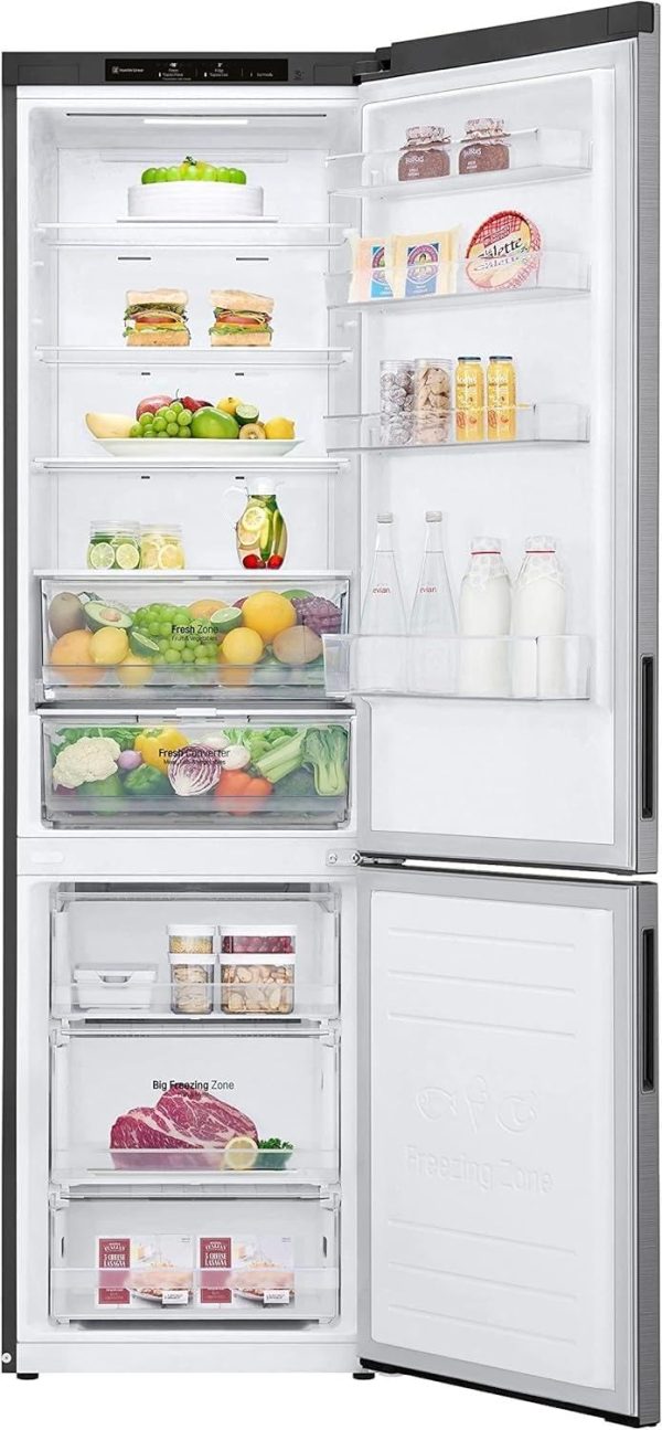 LG GBP62PZNBC. Klasse B. 384 L. K??hl-/ Gefrierkombination. Frische Features. K??hlschrank mit Gefrierfach und Innendisplay. DoorCooling+. LINEARCooling. 59.5 x 203 x 67.5 cm ? Platinum Silver – Bild 5