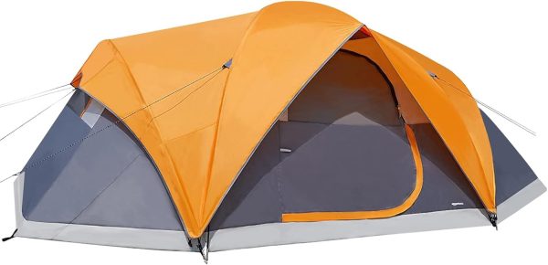 Amazon Basics Kuppelzelt f??r Camping mit Regenschutz und Tragetasche. wasserdichtes 3-Jahreszeiten-Zelt. einfach aufzubauen. 6 Personen