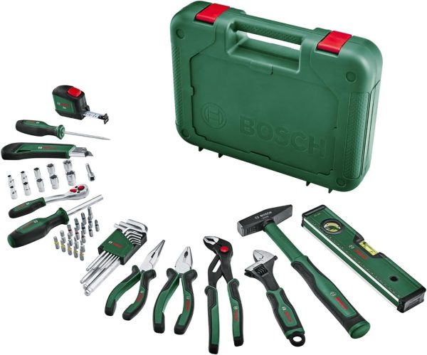 Bosch Handwerkzeug-Set Advanced. 52-teilig (Set mit hochwertigen Werkzeugen für erfahrene Heimwerker; lange Lebensdauer; hochwertige Materialien; ergonomisches Design)