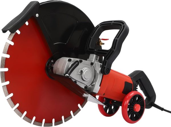 4000W Elektrisch Betonsäge Betonsägenschneider Gipsschneider. Nass-/Trocken Steinschneidemaschine Schnitttiefe 165 mm mit 410 mm Scheibensägeblatt Zum Trennen von Stein. Beton. Granit