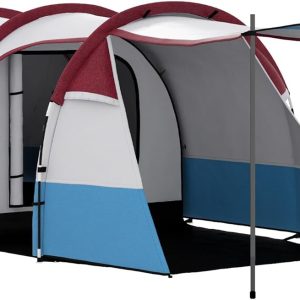 Outsunny Campingzelt. Tunnelzelt f??r 3 Personen. mit Lichthaken. Vorzelt. 2 R?umen. Winddicht Familienzelt mit Tragetasche. 2000mm Wasserabweisend Pop Up Zelt f??r Camping. Garten