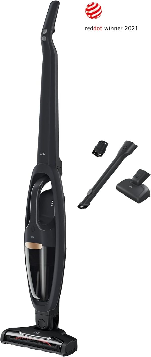 AEG QX6-1-45AN Akku Staubsauger kabellos / Staubsauger beutellos / leise / Handstaubsauger akku / 45 min Laufzeit / leicht / Hartboden / 2in1 / Tierhaare / Hund / Katze / Teppich / Auto / grau – Bild 11