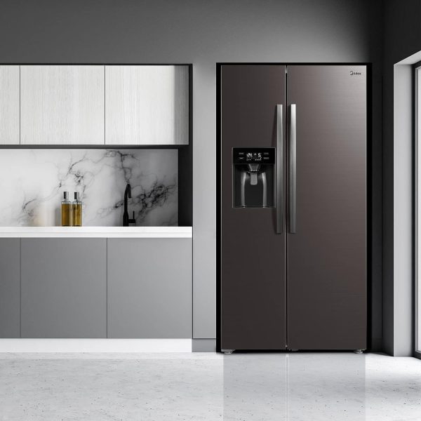 Midea KS-DDX 6.32 WT Side-by-Side K??hl-/Gefrierkombination/ 178.8 cm H?he/ 254 kWh/Jahr/No Frost/Dual Inverter Compressor/mit 3in1 Wasser-/Eisspender und Wassertank. Dark Inox – Bild 2