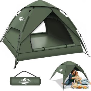 Camping Zelt. Automatisches 2-3 Personen Doppellagiges Camping Zelt Pop Up. Wasserdicht & Winddicht Campingzelt DREI Schicht Kuppelzelt. Gro?e 3 Jahreszeiten Zelt f??r Trekking. Familien