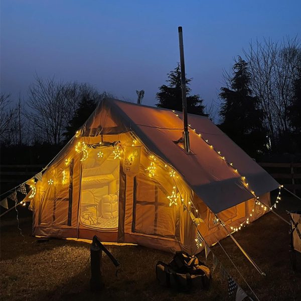 Aufblasbare Zelte Camping Wasserdicht Glampingzelt Familienzelt Stehh?he Luxuszelt mit Pumpe f??r 2-6 Personen – Bild 5