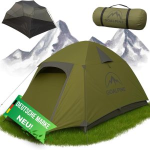 GOALPINE? Zelt f??r 1 & 2 gro?e Personen | wasserdicht 4000mm | kleines Packma? | zum Wandern. Bergtouren & Bikepacking | Ultraleicht | 4 Jahreszeiten | schneller aufbau