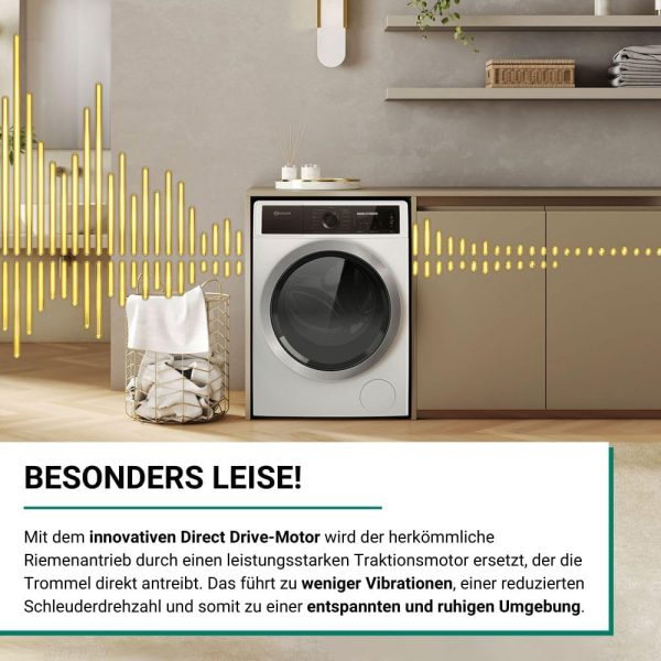 Bauknecht B8 09AD SILENCE DE Waschmaschine Frontlader/Gentle-Power/Energieeffizienklasse A-30 Prozent/Besonders leise Waschmaschine/AutoDose/Steam-Hygiene. Refresh.-Finish/Volle Ladung 45 Min. – Bild 9