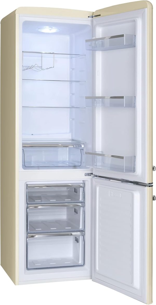 Amica KGCR 387 100 B Retro K??hl-/Gefrierkombination / Coffee Cream (Beige) / 181cm (H) x 55cm (B) x 62cm (T) / Retro-Design / K??hlschrank mit Gefrierfach – Bild 5