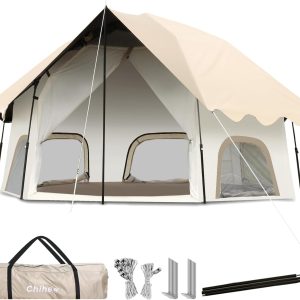 Chihee Camping Zelte Pop-Up Stand-up Zelt. Familien-Kabinenzelt mit Markise Veranda 4-Personen Outdoor-Zelt mit Bildschirm Raum gro?e Kapazit?t. Wasserdicht und Winddicht. einfacher Aufbau. Wandern