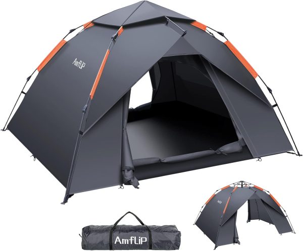 Camping Zelt Automatisches 2 Mann Personen Instant-Zelt Pop Up Kuppelzelt 4 Jahreszeiten Wasserdicht & Winddicht Campingzelt mit Abnehmbarer. ?u?erer Zeltplane f??r Familien.Camping