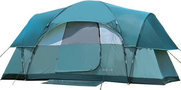 Zelte 4/6/8 Person. Einfacher Aufbau Wasserdichtes Campingzelt mit Regenschutz. Tragbares Doppellagiges Gro?es Familienzelt f??r Camping Hinterhof Outdoor &Wandern – Bild 7