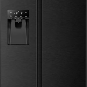 Hisense RS694N4TFE Side-by-Side K??hl-Gefrierkombination/ NoFrostPlus/ Inverter-Kompressor/ Eis-Wasser Spender/ HolidayMode/ 178.6 cm/ K??hlteil 371 l/ Gefrierteil 191 l/ 42 dB/ 323 kWh/ Jahr. Schwarz