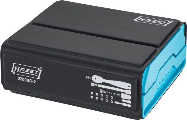 HAZET SmartCase Steckschlüsselsatz 2200SC-2 I 50-teiliges Werkzeug Steckschlüssel-Set. Antrieb: Sechs- und Vierkant 6.3 mm (1/4 Zoll). mobiler Werkzeugkoffer Made in Germany – Bild 2