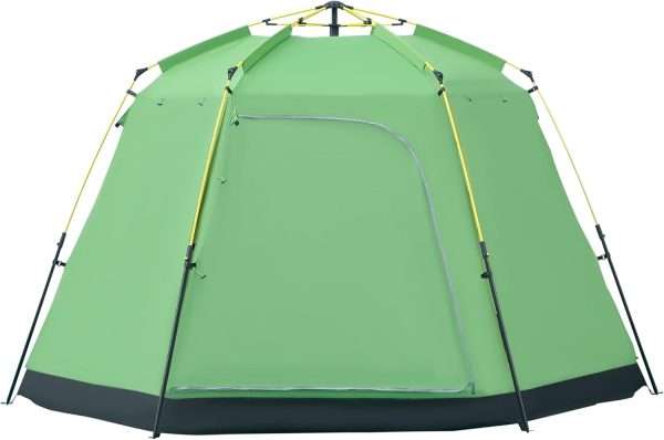 Outsunny Camping Zelt 6 Personen Zelt Familienzelt Kuppelzelt Kunstleder2000mm einfache Einrichtung f??r Familien Trekking Festival Stahl Glasfaser Gr??n 320 x 320 x 180 cm