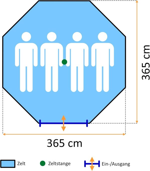 Tipi Zelt Spirit f??r 4 Personen | Indianerzelt f??r Camping. Wandern. 3000 mm Wassers?ule | Firstzelt. Pyramidenzelt. Rundzelt | Gruppenzelt. Campingzelt. Familienzelt – Bild 2