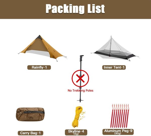Night Cat Rucksack-Zelt Ultraleichtes wasserdichtes professionelles Wanderzelt f??r 1 2 Person Mann Camping Doppelschicht – Bild 3