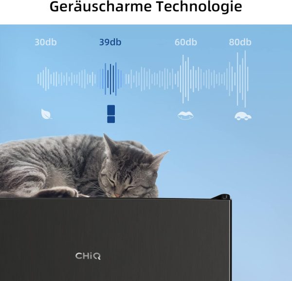 CHIQ Freistehender K??hlschrank mit Gefrierfach | K??hl-Gefrierkombination 114 cm H?he. 47 cm Breit. 117L| 4 Sterne Gefrieren -24?? | LED Litcht | Dunkler Edelstahl Look. for Eigentumswohnungen – Bild 11