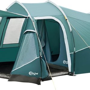 Zelt 3 Perosonen Camping Zelt Wasserdicht 3000mm mit Vorzelt Fenster 3 Mann Tunnelzelt Familienzelt Festivalzelt f??r Camping Reise Trekking Garten