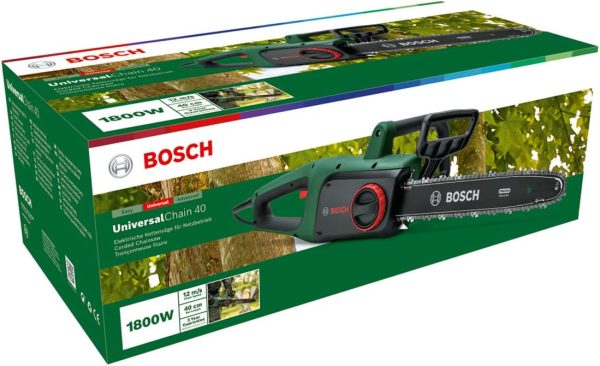 Bosch Kettensäge UniversalChain 40 (1800 W. Gewicht: 4.3 kg. Kettengeschwindigkeit: 12 m/s. mit Kettensägenöl inklusive. im Karton) ??Amazon Edition – Bild 7