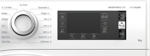 Bauknecht WM Elite 9AA Waschmaschine/ 9 kg/ 1400 U/min/Energieeffizienzklasse A/ActiveCareColor+/ A-20%/ SteamHygiene-Antivirus/SteamRefresh/Stop&Add-Nachlegefunktion/Volle Ladung 45Min. – Bild 4