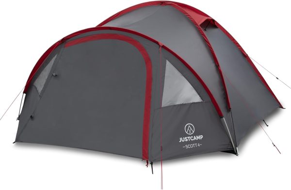 Scott Campingzelt f??r 4 Personen. leicht. stabil. wasserdicht - Kuppelzelt (doppelwandig) mit verschlie?barem Vorraum - Iglu-Zelt mit L??ftungshutzen und Moskitonetz an der Schlafkabine
