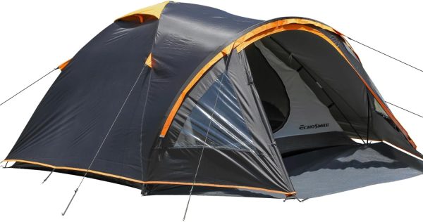 EchoSmile Zelt 4 Personen Wasserdicht 5000mm Kuppelzelt mit Vorzelt. Ultraleicht Camping Zelte Tents. 3-4 Jahreszeiten Campingzelt Biwakzelt f??r Trekking. Garten. Festival