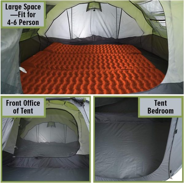 Zelt 4-6 Personen Wasserdicht. Pop up Zelt Wurfzelt [5 Fenster] Camping Zelt ab 4 Personen Doppelwandig Shelter 6 Mann 3 Sekunden Easy Zelt Grosses Popupzelte f??r Outdoor Sport Picknick Reisen Strand – Bild 4