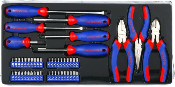 WORKPRO Werkzeugkoffer groß. 408tlg. Werkzeugsatz mit 3 Metall Schubladen. Heavy Duty Werkzeugschrank für Mechaniker. Werkstatt. Garage. Wekrzeug Set für Profis – Bild 6