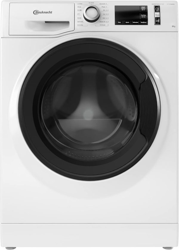 Bauknecht W Active 8A Waschmaschine Frontlader/ 8kg/ kraftvolle Fleckentfernung/ Dampf Programme/ Steam Hygiene Option/ Energieeffizienzklasse A/ Stopp&Add Funktion/ ProSilent-Motor [Energieklasse A]