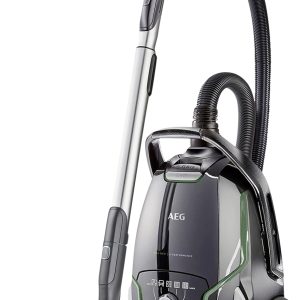 AEG VX9-2-?KO Staubsauger mit Beutel / 70% Recyclingmaterial / inkl. Zusatzd??sen / 12 m / 850 Watt / nur 65 dB(A) / 5 l Staubbeutelvolumen / waschbarer Filter / schwarz/gr??n / Exklusiv bei Amazon