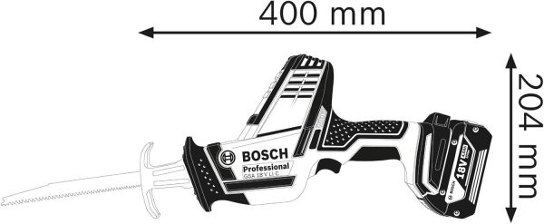 Bosch Professional 18V System Akku Säbelsäge GSA 18 V-LI C (Compact Version. inkl. 3x Säbelsägeblatt. ohne Akku/ Ladegerät. L-BOXX) – Bild 2