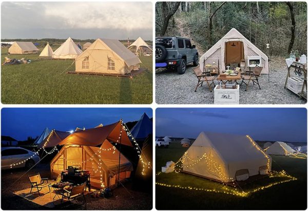Aufblasbare Zelte Camping Wasserdicht Glampingzelt Familienzelt Stehh?he Luxuszelt mit Pumpe f??r 2-6 Personen – Bild 4