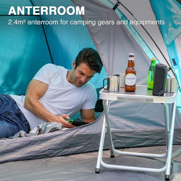 Zelt 3-4 Perosonen Camping wasserdicht 4000mm Kuppelzelt mit Vorzelt Familienzelt Festivalzelt f??r Camping Reise Trekking Garten – Bild 3